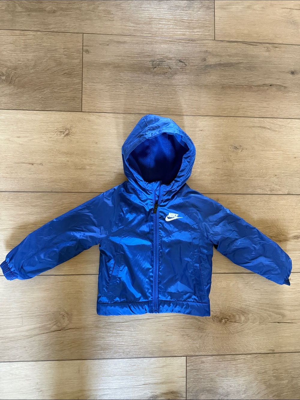 EUC Nike Kids Royal Blue Hooded Windbreaker Jacket Size 2T